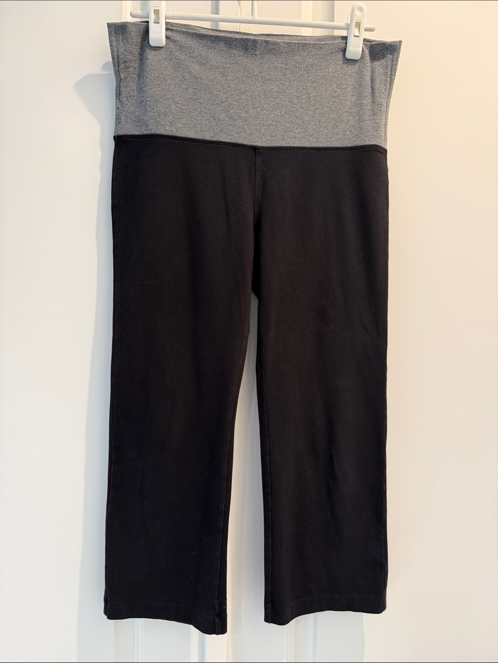 Express Black Capris with Gray Fold-Over Waistband